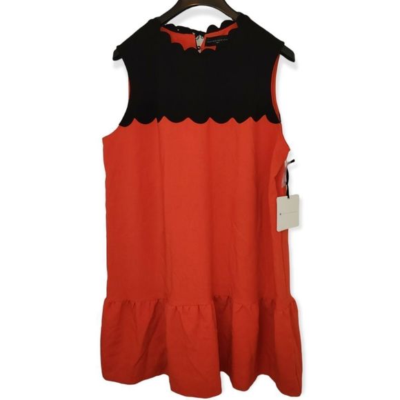 Victoria Beckham Scalloped Drop Waist Dress Size 2X - Picture 3 of 8